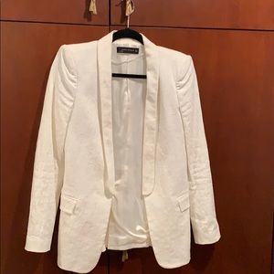 Zara white jacquard blazer